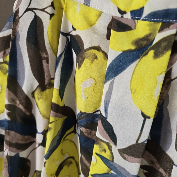 Elorie Lemon Print Pleated Skirt - Picture 2 of 7